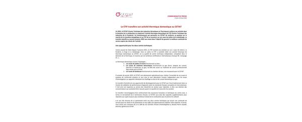 CP CETIAT du 20 juin 2022